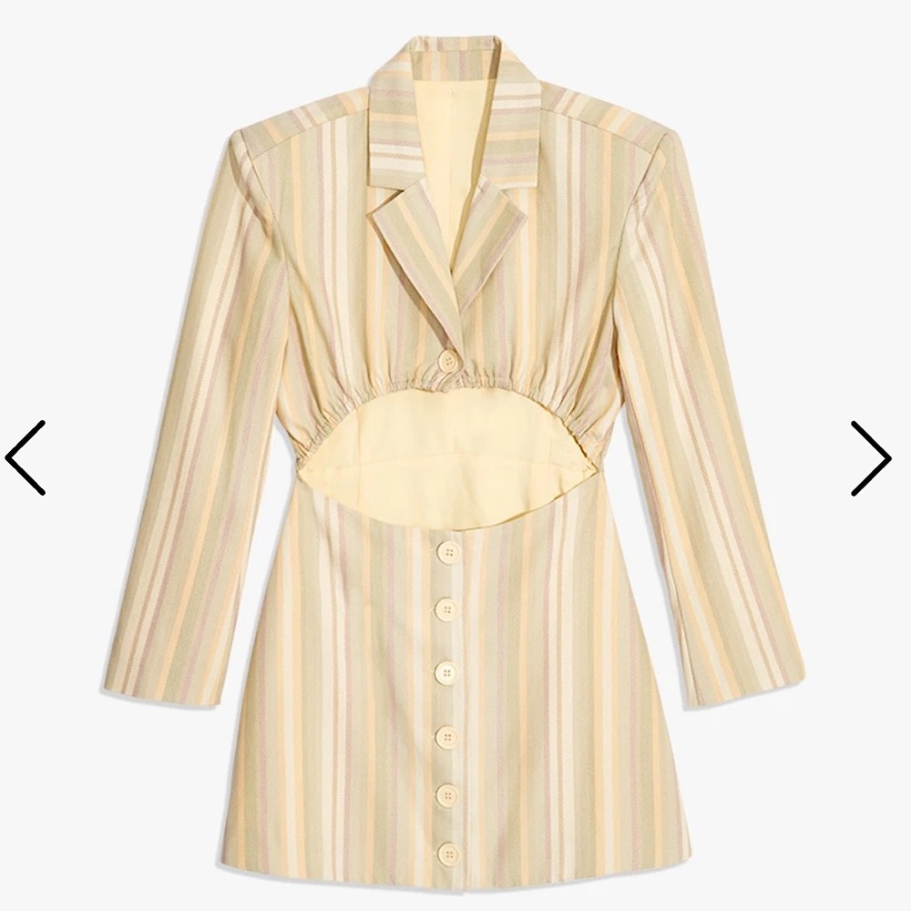 WeWoreWhat Blazer Multi Stripe Dress SMALL